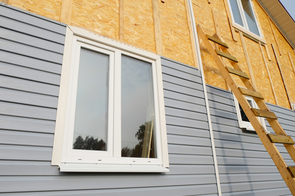 siding covering the wall of a house under construction